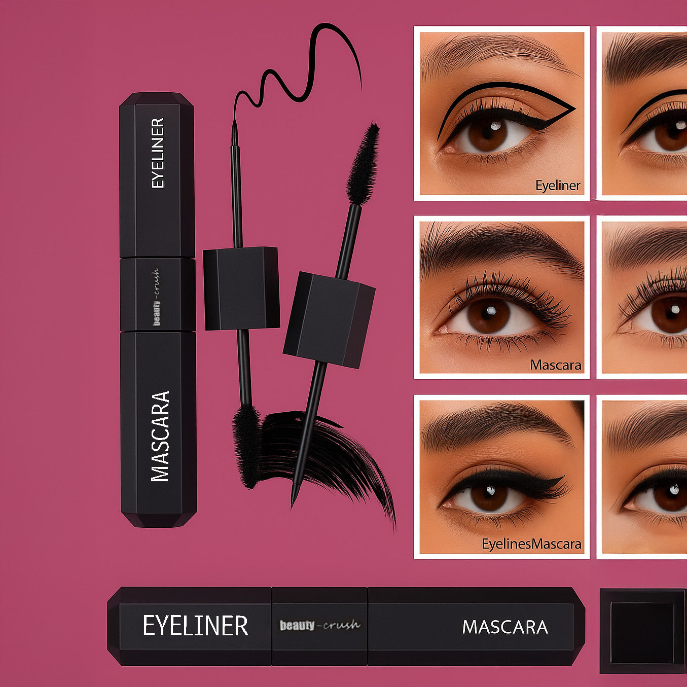 2 in 1 Black Eyeliner Mascara Waterproof